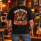 Back Pain & Power Chords Heavyweight Tee — Lifestyle — back print