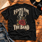 I Came for the Band Heavyweight Tee — Black back-print flatlay hero