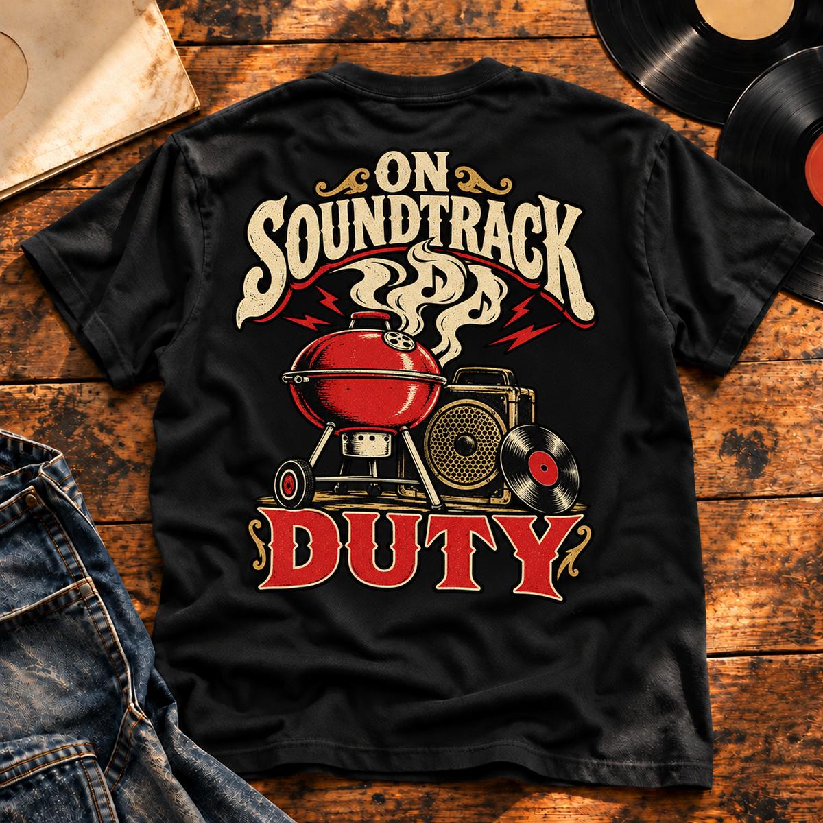 On Soundtrack Duty — Black back view