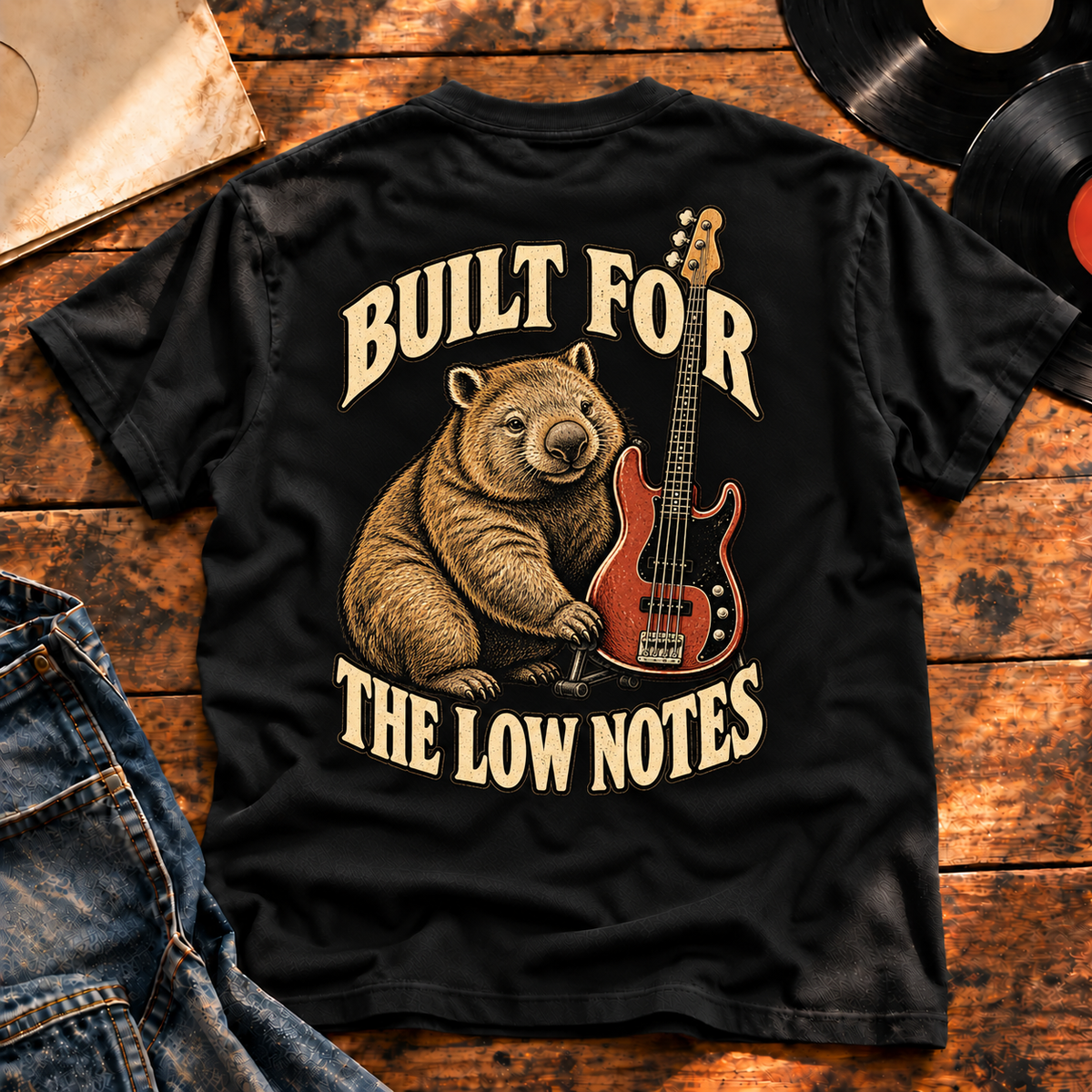 Built For The Low Notes Heavyweight Tee black back print hero