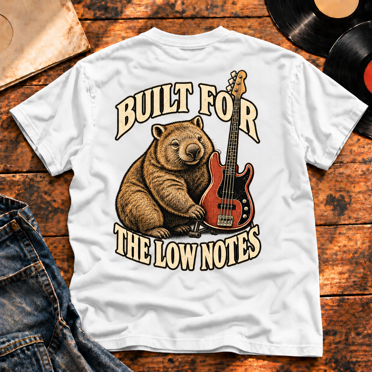 Built For The Low Notes Heavyweight Tee white back print hero
