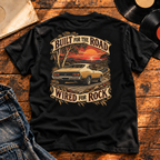 Built for the Road, Wired for Rock Heavyweight Tee — Black back-print vinyl hero