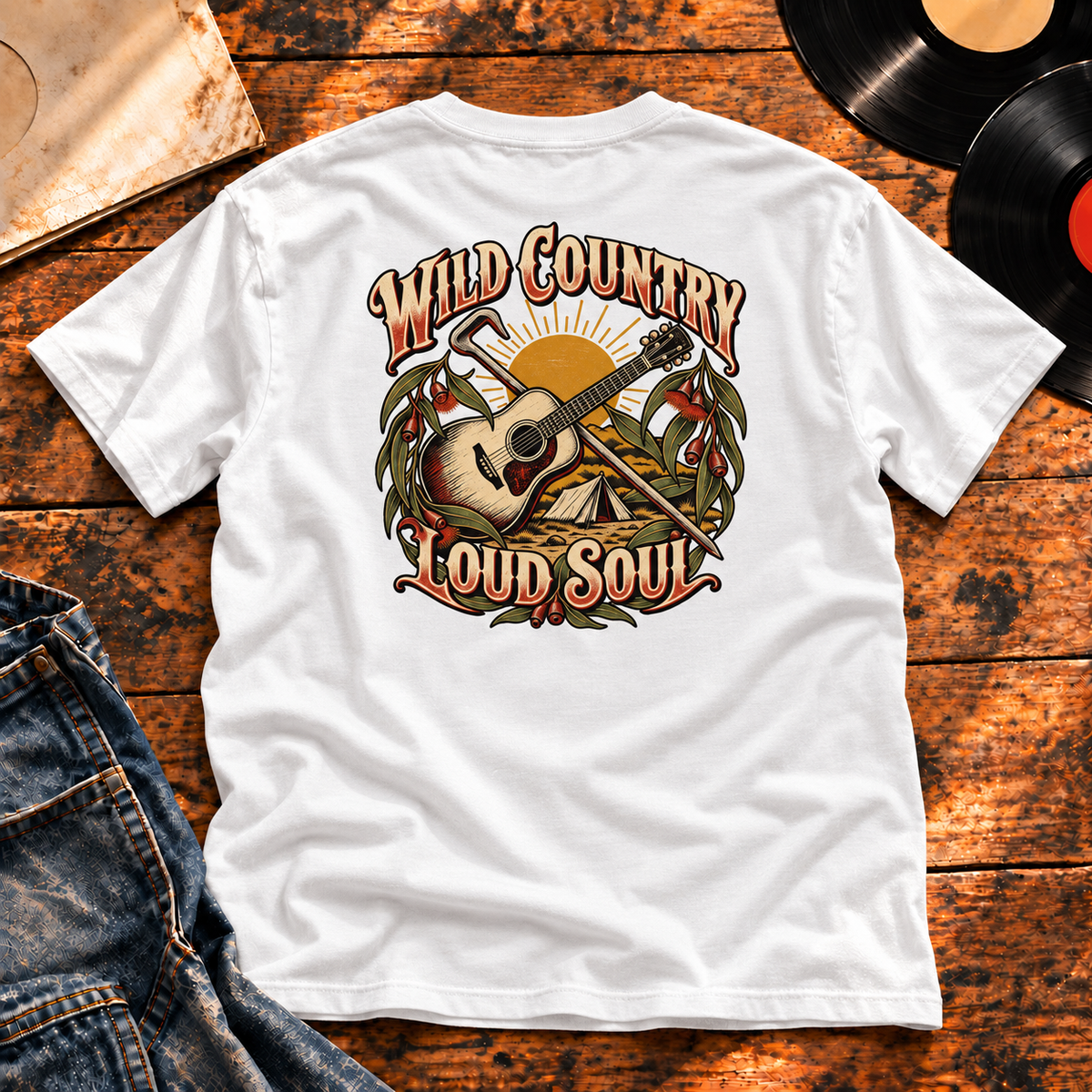 Wild Country Loud Soul Heavyweight Tee — white back-print hero