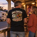 Small Town Stop Live Band Detour Heavyweight Tee — Black lifestyle photograph