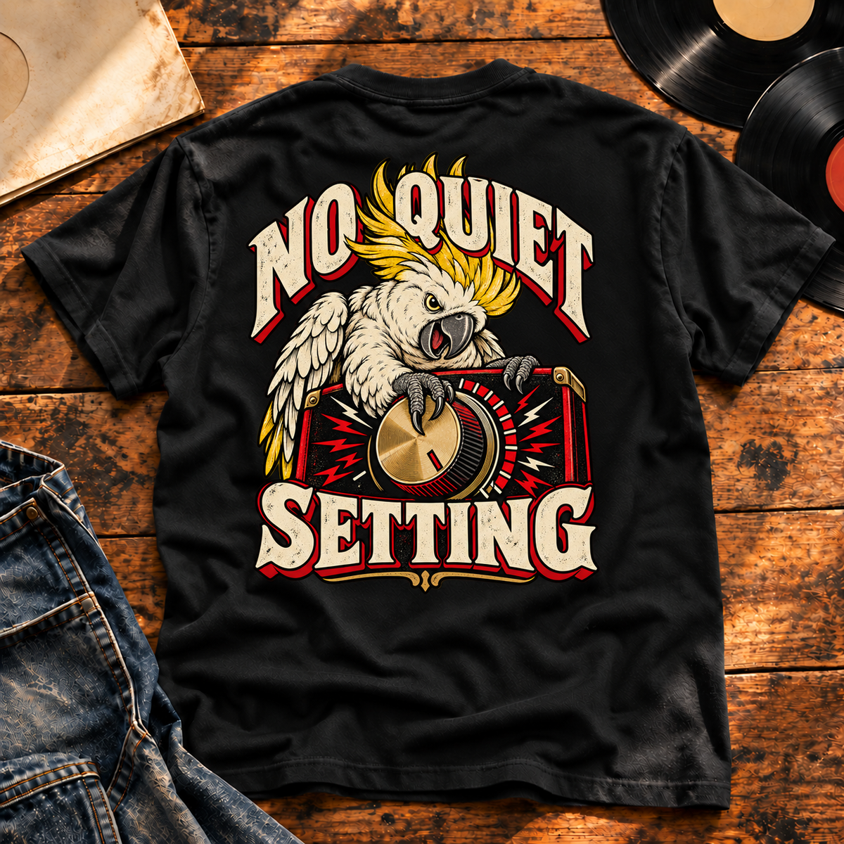 No Quiet Setting — Charcoal Heather back view