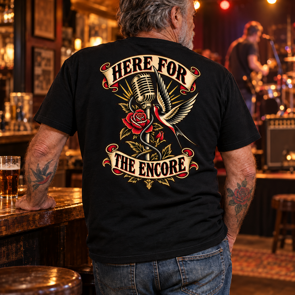 Here for the Encore — Black pub lifestyle back view