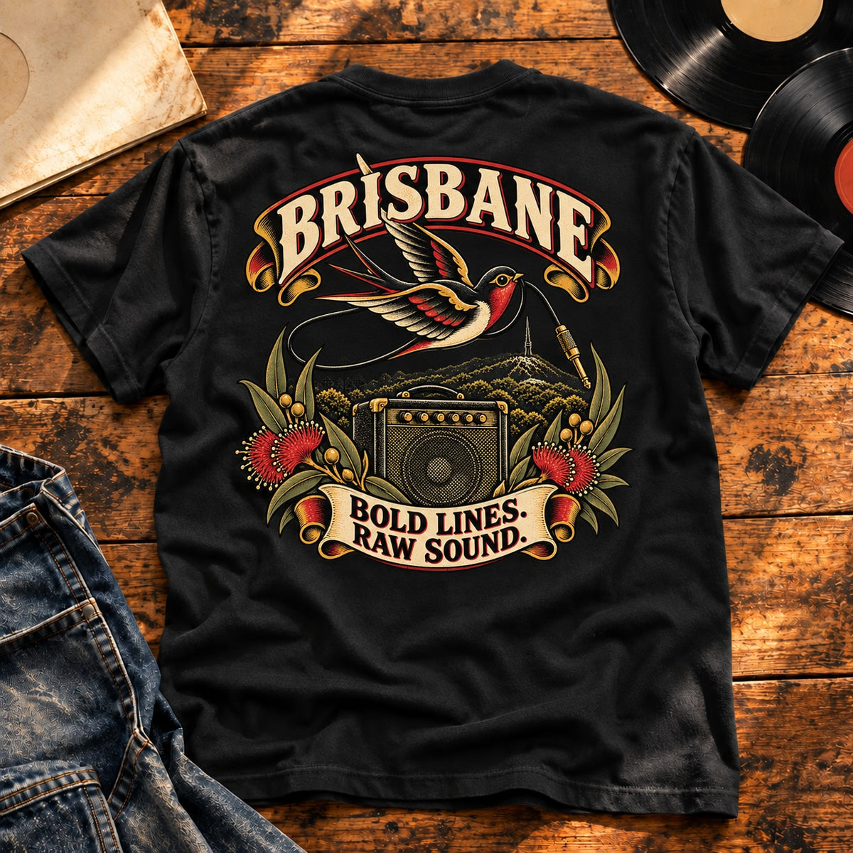 brisbane bold lines raw sound — Black