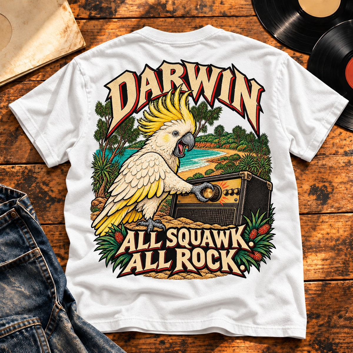 darwin all squawk all rock — White