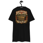 Brisbane Vintage Parts Full Volume Heavyweight Tee — Black, back view on hanger (Printful)