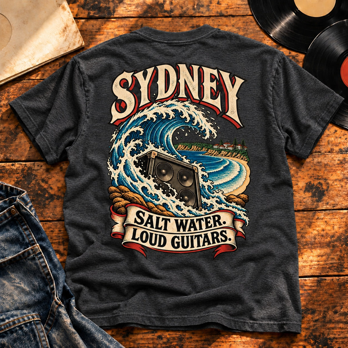 Sydney Bondi Breaker — Charcoal Heather, back print