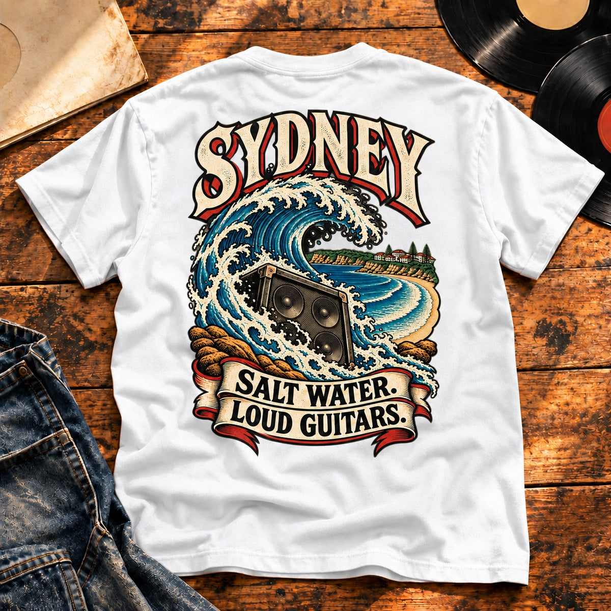 Sydney Bondi Breaker — White, back print
