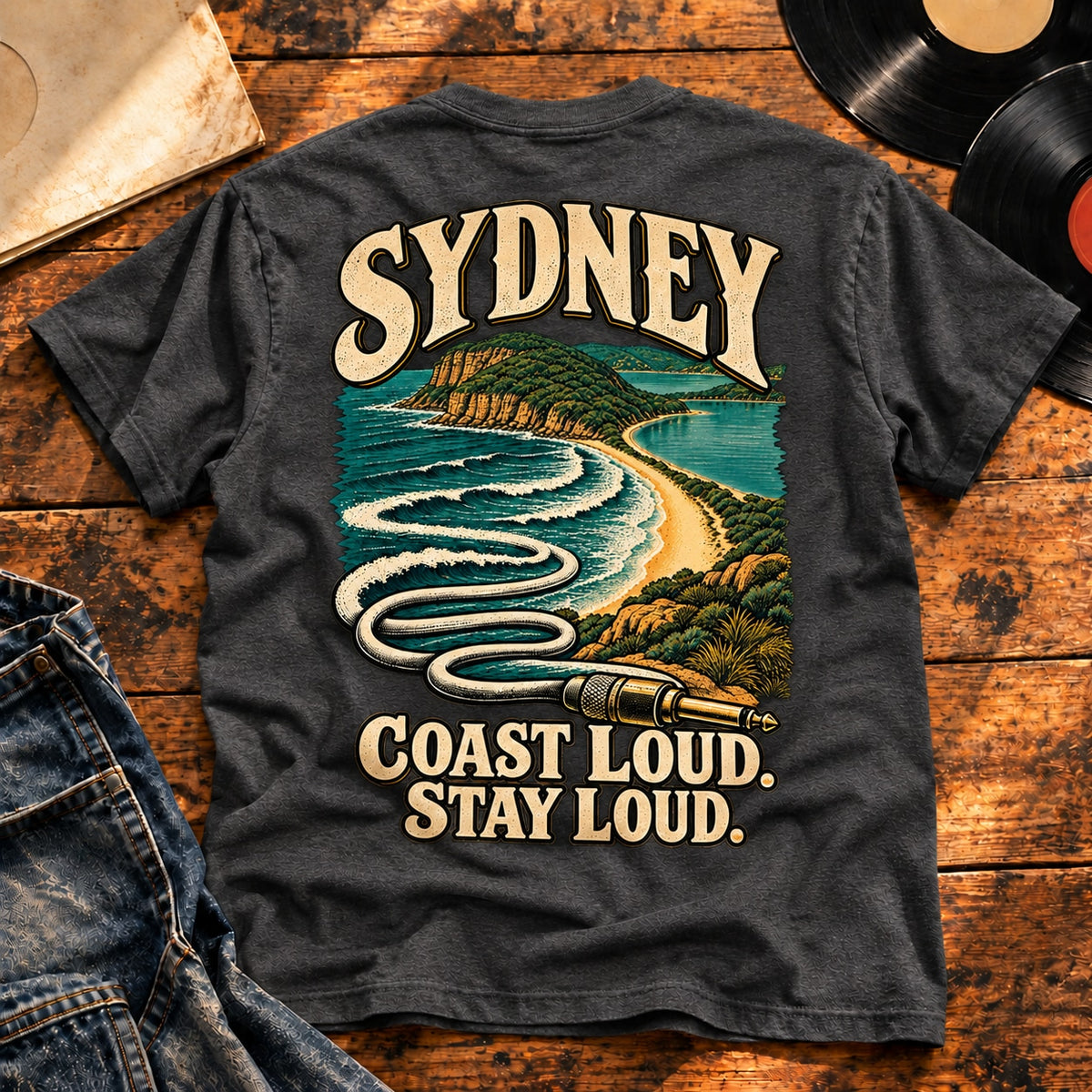 Sydney Northern Beaches Noise — Charcoal Heather, back print