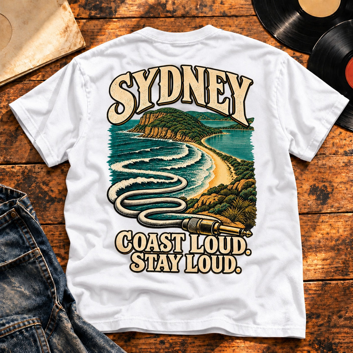 Sydney Northern Beaches Noise — White, back print