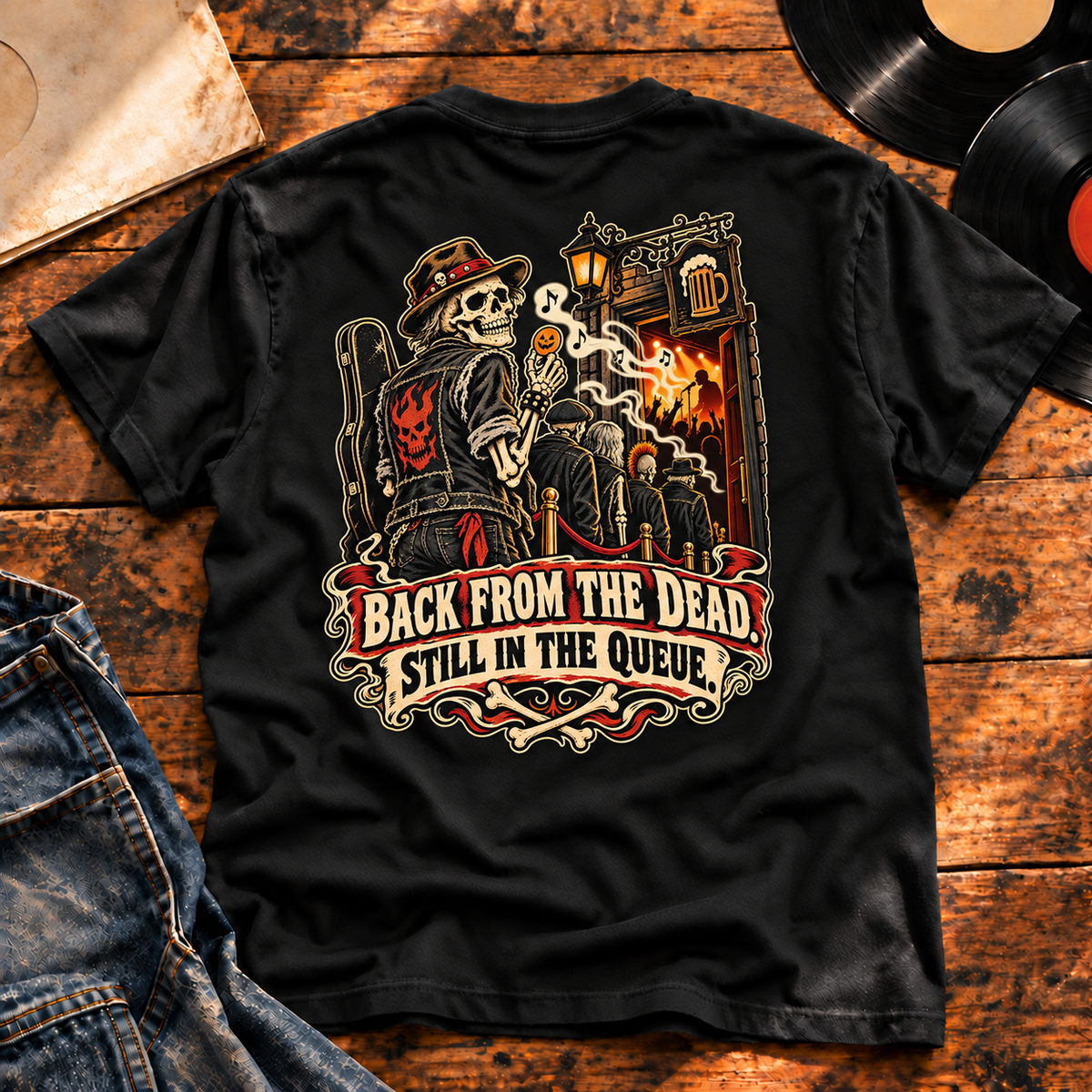 Back from the Dead heavyweight tee — black