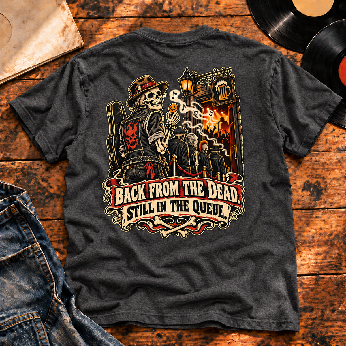 Back from the Dead heavyweight tee — Charcoal Heather