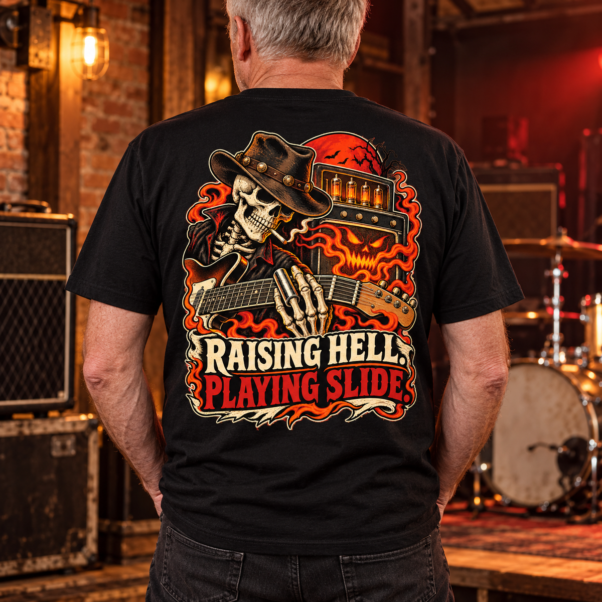 Raising Hell, Playing Slide Heavyweight Tee — lifestyle