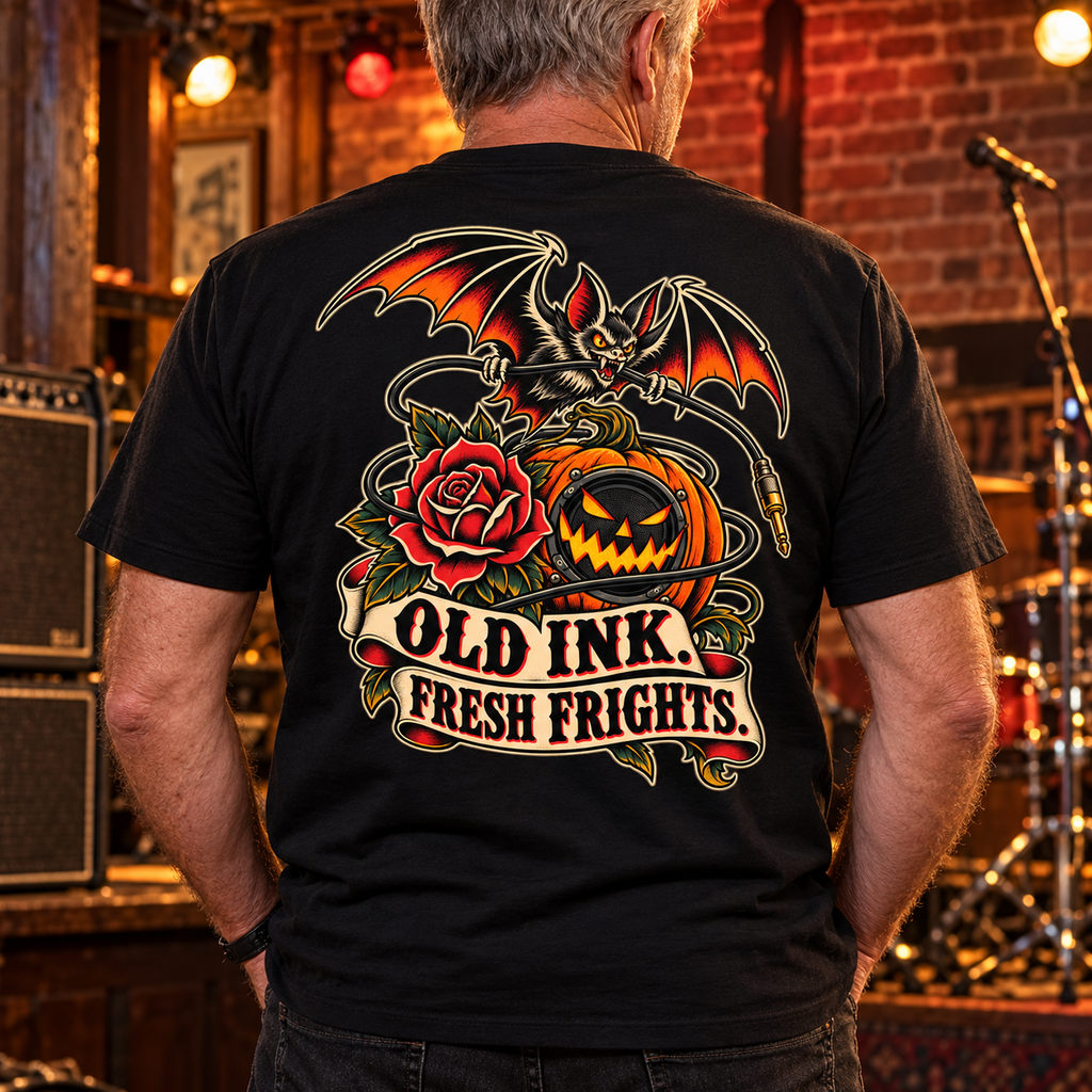 Old Ink, Fresh Frights Heavyweight Tee — lifestyle