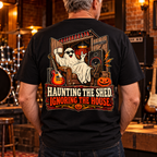 Haunting the Shed Heavyweight Tee — lifestyle