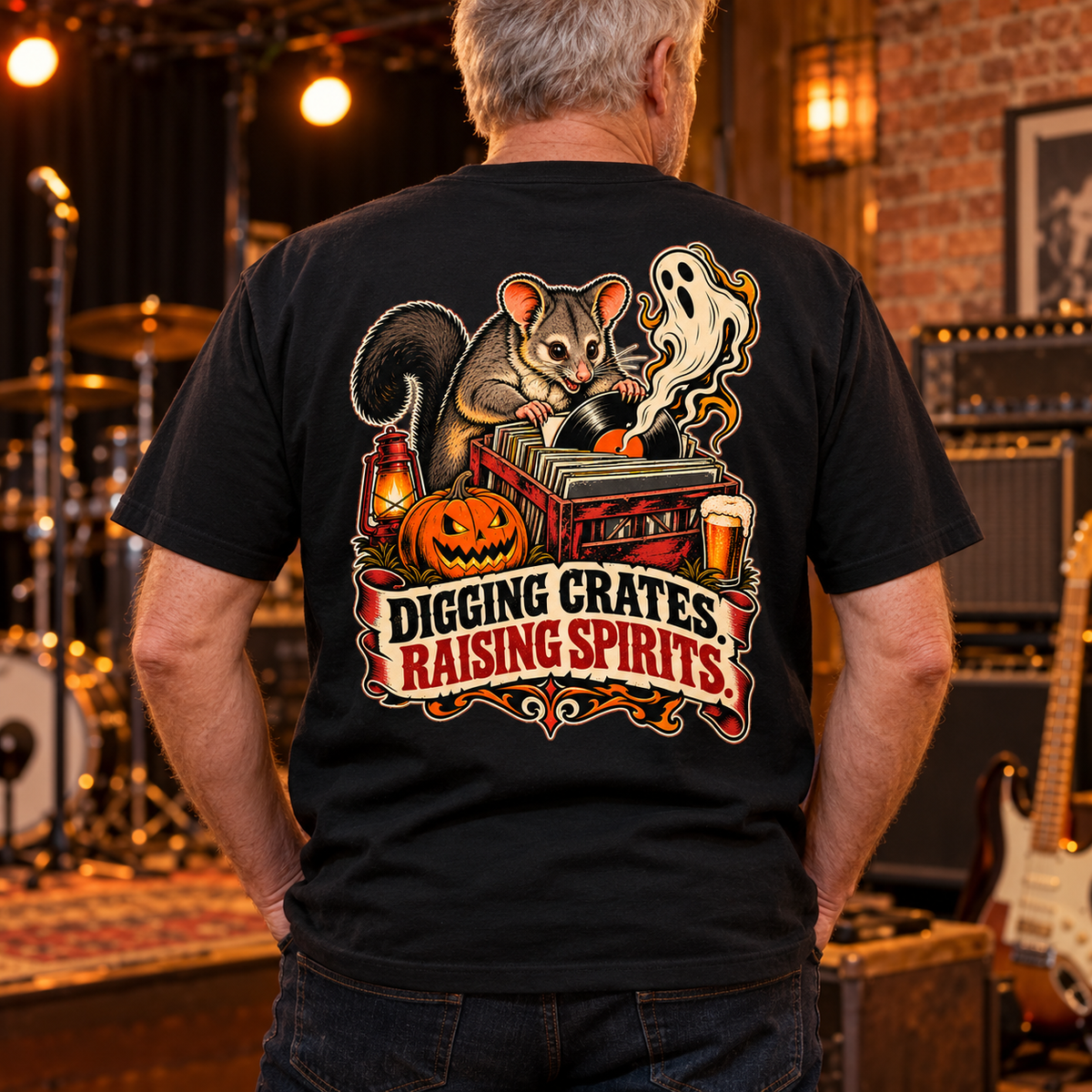 Digging Crates, Raising Spirits Heavyweight Tee — lifestyle