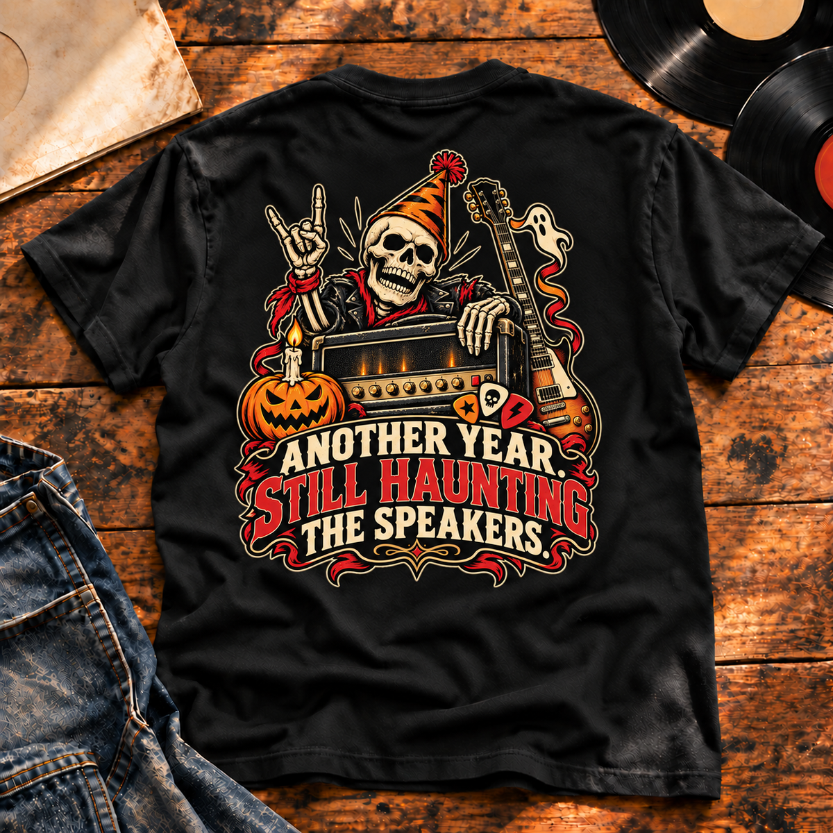 Still Haunting the Speakers Heavyweight Tee — black