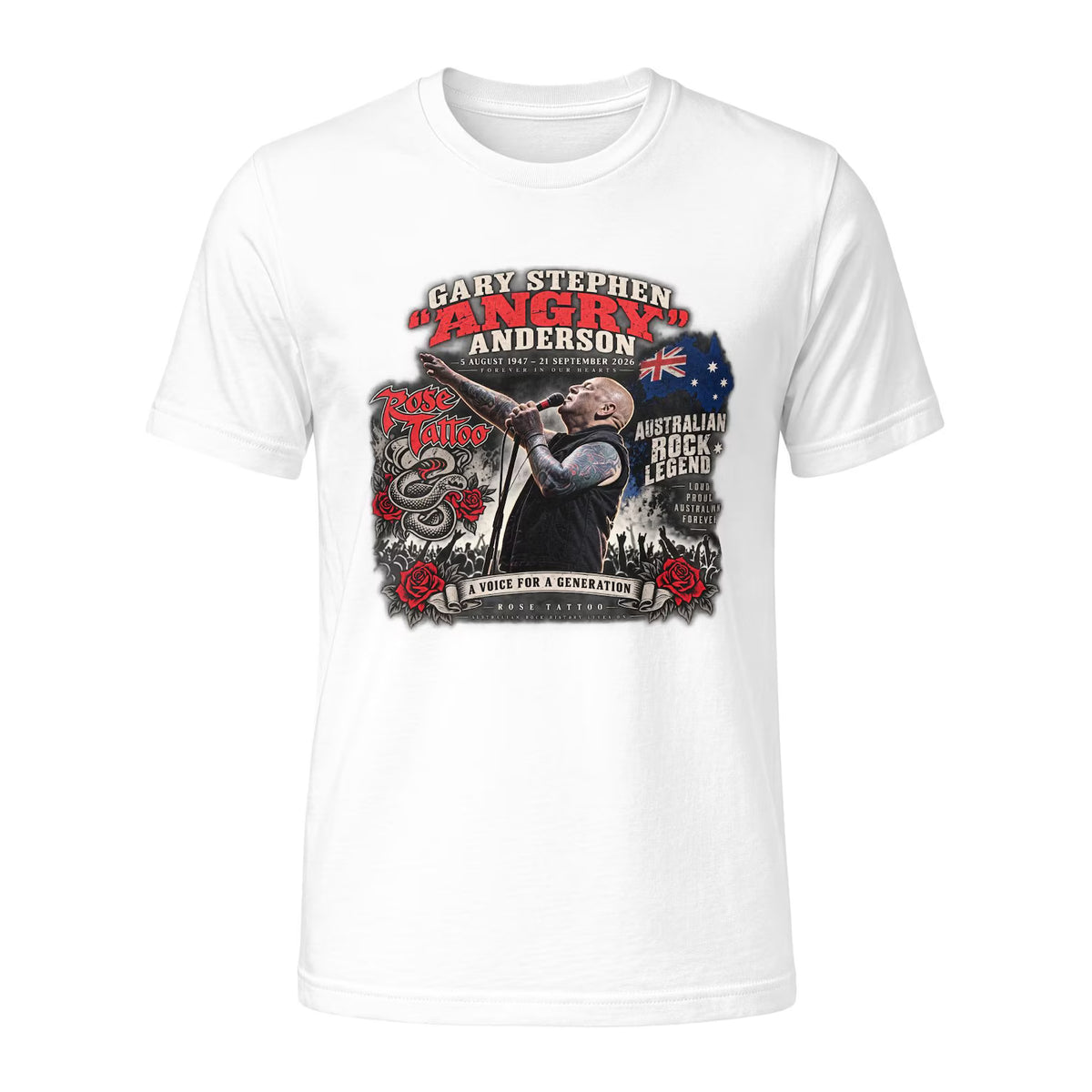 Angry Anderson Tribute T-Shirt – Australian Rock Design