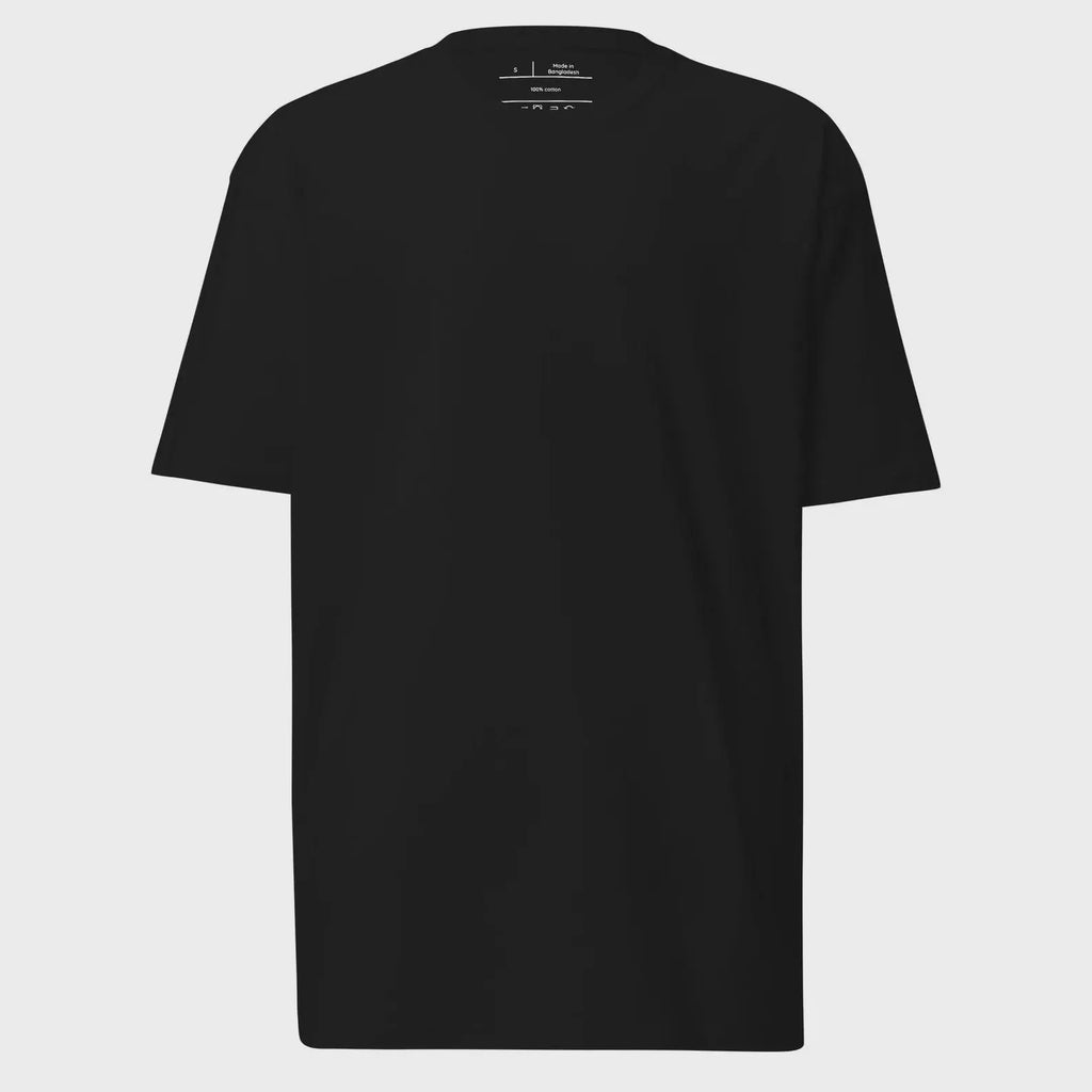Plain front of the black Pub Rock Survivor heavyweight T-shirt