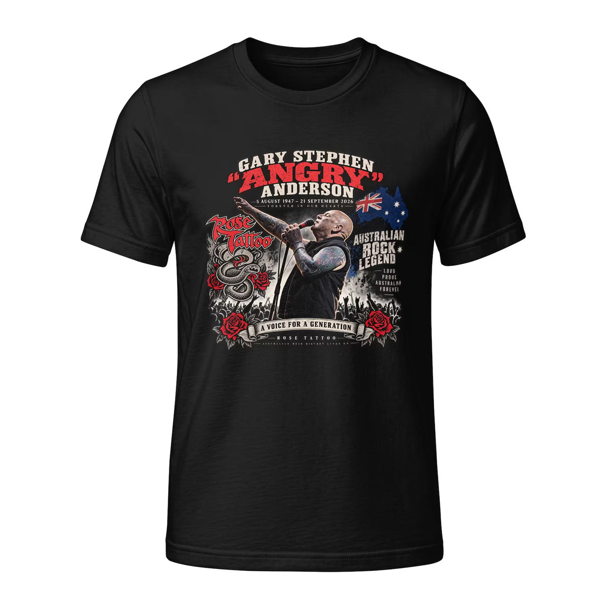 Angry Anderson Tribute T-Shirt – Australian Rock Design