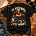 I’m With the Band Heavyweight Tee — Black back print flat-lay hero