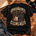 Less Talk More Low End Heavyweight Tee black back print hero