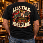 Less Talk More Slide Heavyweight Tee — Lifestyle back print lifestyle