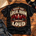 Keep the Local Room Loud — Black vinyl flat-lay back view