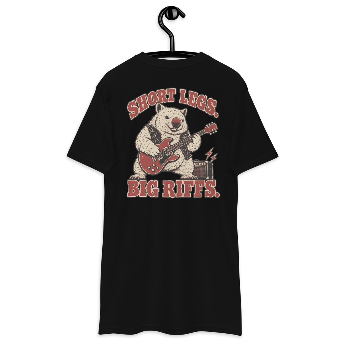 Short Legs. Big Riffs. – Wombat Heavyweight Back Print Tee