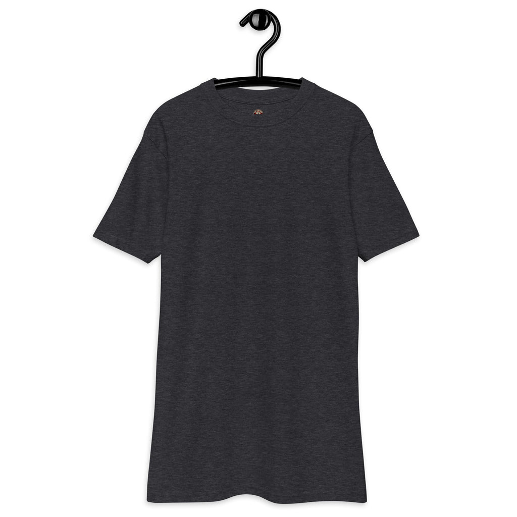 Can’t Hear Ya Rock Club Heavyweight Tee — Charcoal Heather plain front mockup