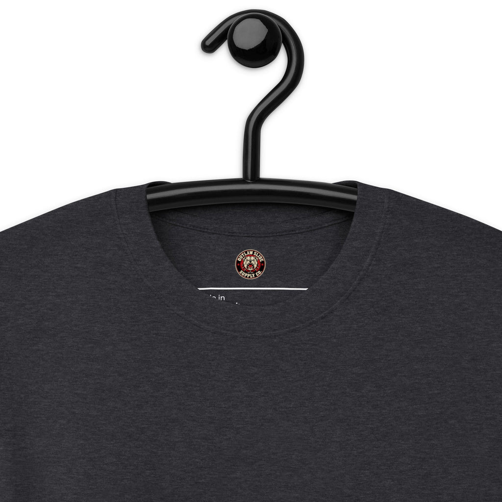 Can’t Hear Ya Rock Club Heavyweight Tee — Charcoal Heather heavyweight fabric and collar detail
