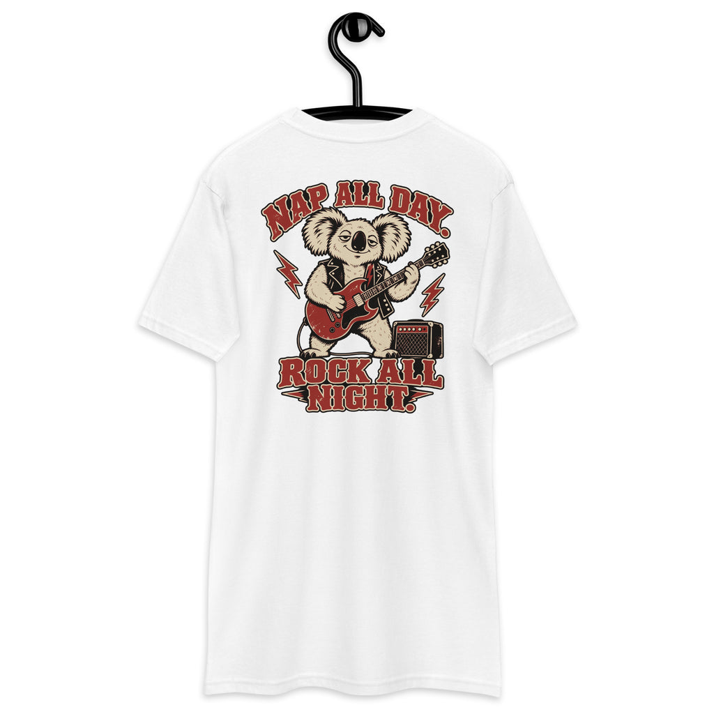 Nap All Day. Rock All Night. – Koala Heavyweight Back Print Tee