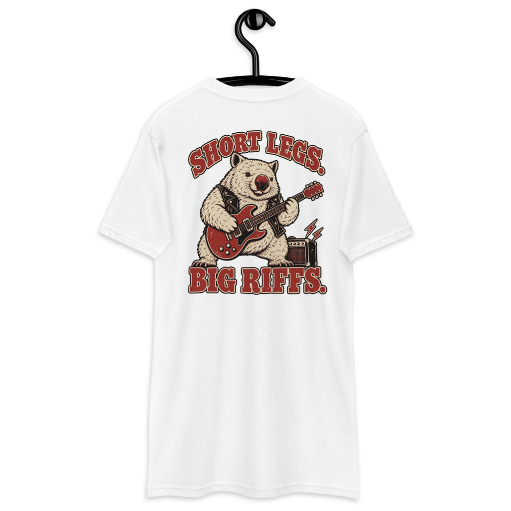 Short Legs. Big Riffs. – Wombat Heavyweight Back Print Tee