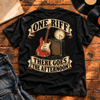 One Riff There Goes The Afternoon Heavyweight Tee black back print hero