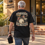 Old Sticks Same Thunder Heavyweight Tee — Black lifestyle back print