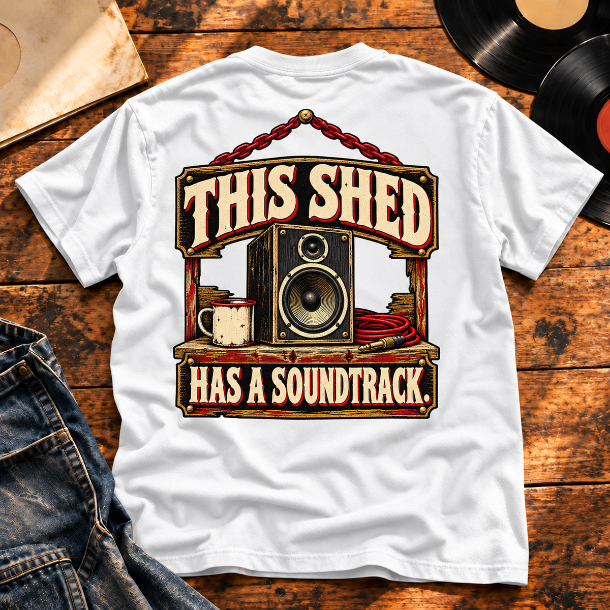 This Shed Has a Soundtrack — White back view
