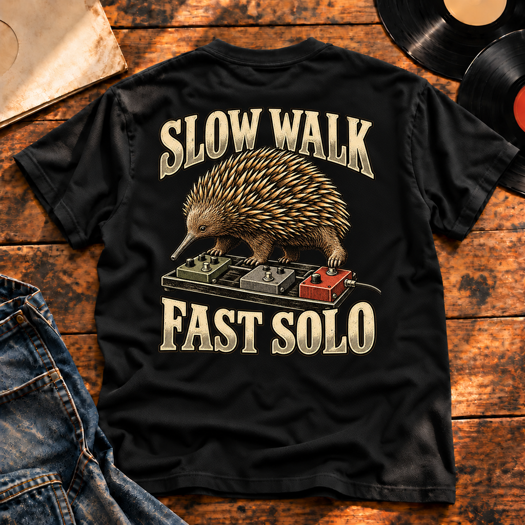 Slow Walk Fast Solo Heavyweight Tee black back print hero