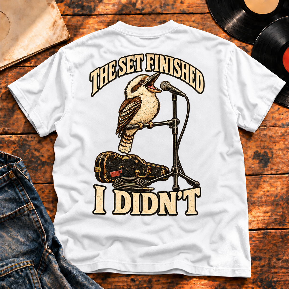 The Set Finished I Didn’t Heavyweight Tee white back print hero