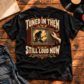 Tuned In Then Still Loud Now Heavyweight Tee — black back-print vinyl hero