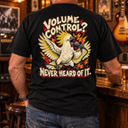 Volume Control Never Heard of It Heavyweight Tee — Lifestyle back print lifestyle